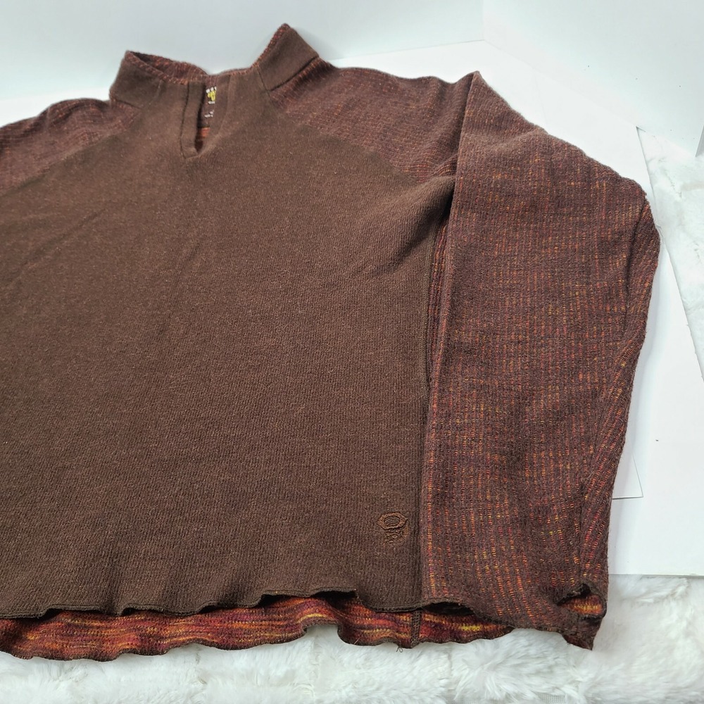 Mountain Hardwear Women's Size XL Brown W Maroon/Purple Wool Knit Sweater Jacket - Picture 2 of 9